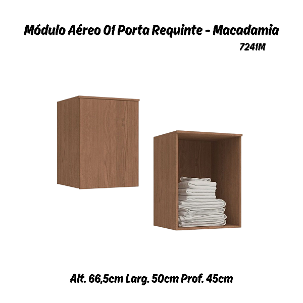 Módulo Aéreo 01 Porta Requinte - 7241M - Macadâmia - Móveis Castro