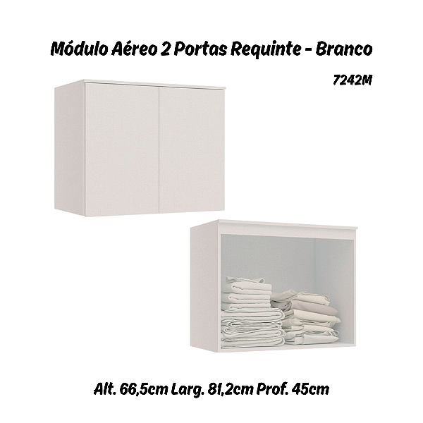 Módulo Aéreo 02 Portas Requinte - 7242M - Branco - Móveis Castro