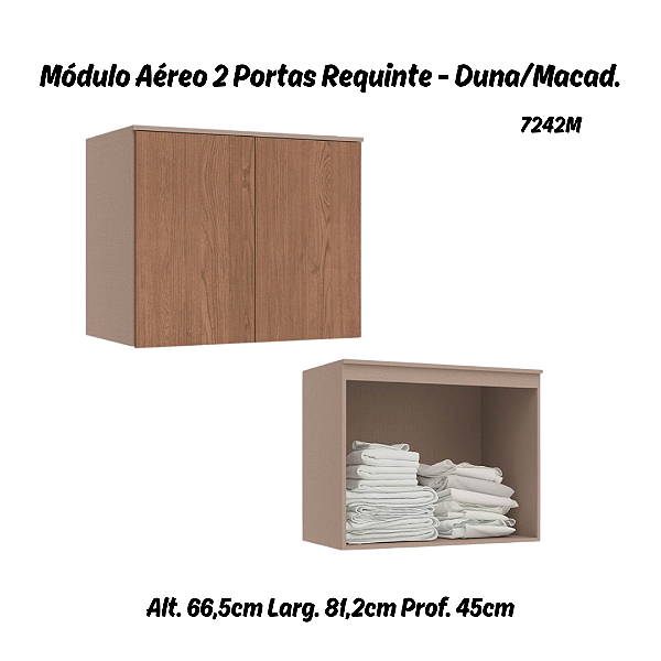 Módulo Aéreo 02 Portas Requinte - 7242M - Duna / Macadâmia - Móveis Castro
