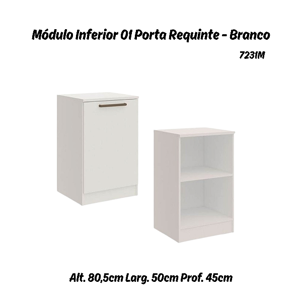 Módulo Inferior 01 Porta Requinte - 7231M - Branco - Móveis Castro