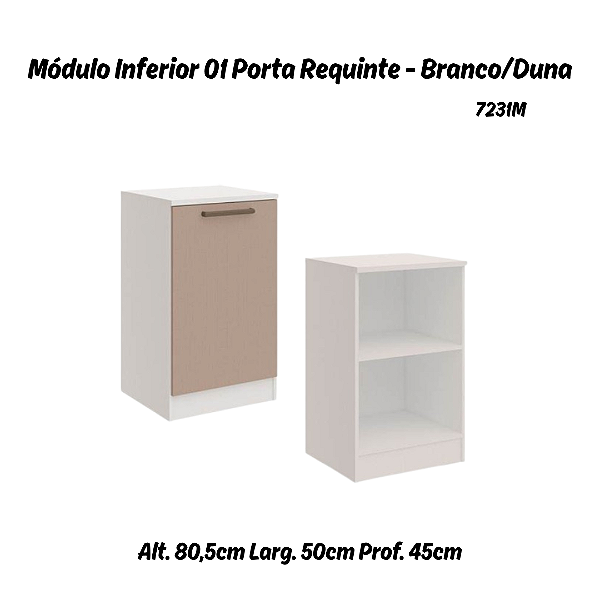 Módulo Inferior 01 Porta Requinte - 7231M - Branco / Duna - Móveis Castro