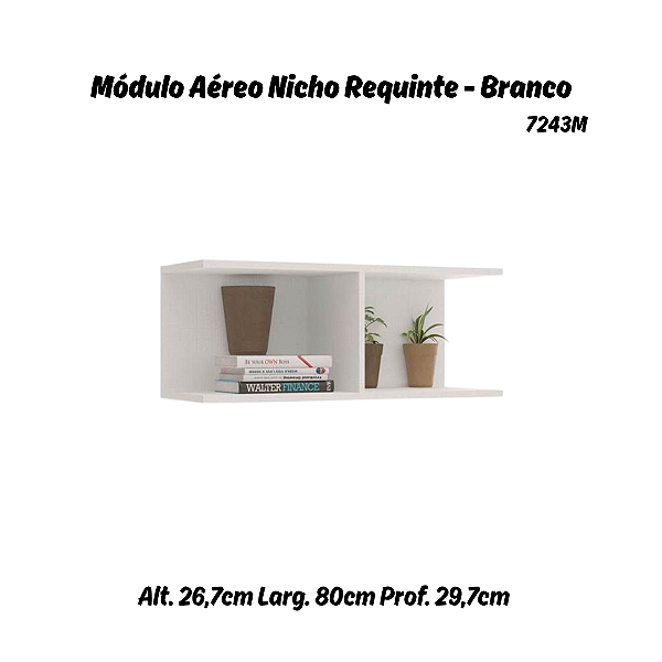 Módulo Nicho Aéreo Requinte - 7243M - Branco - Móveis Castro