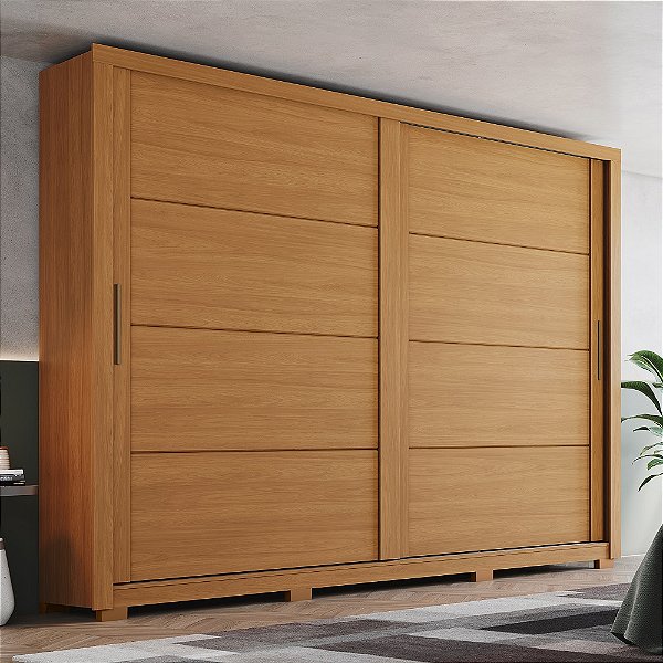 Roupeiro 02 Portas Deslizantes Palace - D237-214 - Cinamomo - Móveis Henn