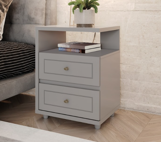 Mesa Cabeceira Americano - D21-131 - Cinza - Móveis Henn