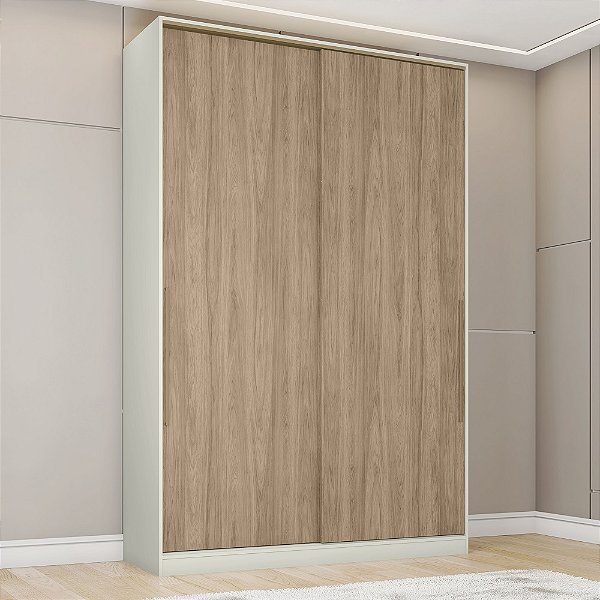 Roupeiro 02 Portas Deslizantes - MC10-184 - Areia / Jequitibá - Linha Seletto - Móveis Henn