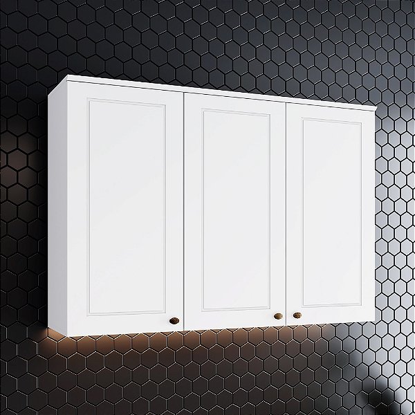 Aéreo 03 Portas 120cm - C352-05 - Branco - Linha Americana - Móveis Henn