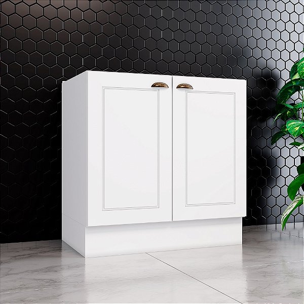 Balcão 02 Portas 80cm Americana - C355-05 - Branco - Móveis Henn