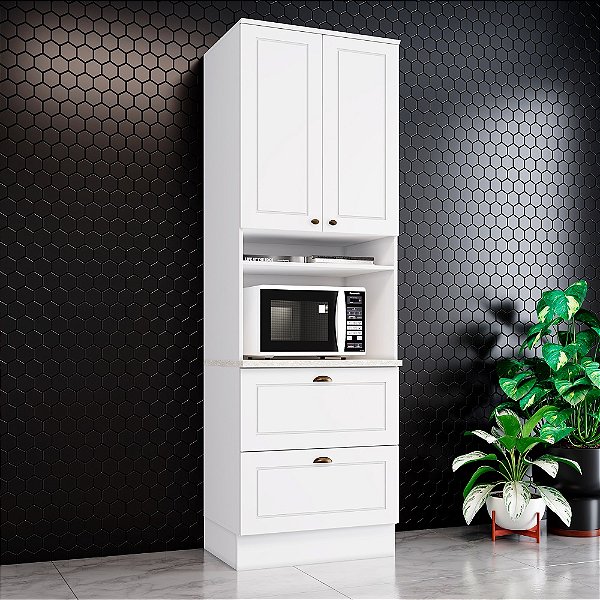 Torre Quente 01 Forno - C350-05 - Branco/Calcare - Linha Americana - Móveis Henn