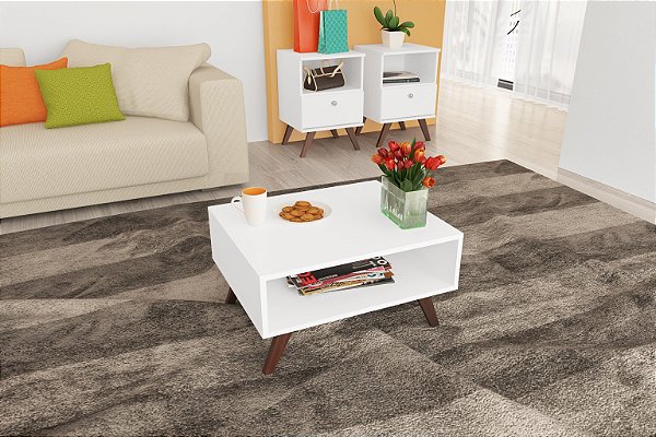 Mesa de Centro Linha Retrô - RT 3020 - Branco - Movelbento