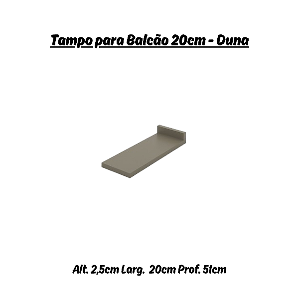 Tampo para Balcão 20cm - C900-23 - Cor Duna - Móveis Henn