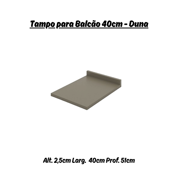 Tampo para Balcão 40cm - C902-23 - Cor Duna - Móveis Henn