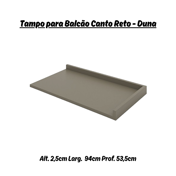 Tampo para Balcão Canto Reto - C906-23 - Cor Duna - Móveis Henn