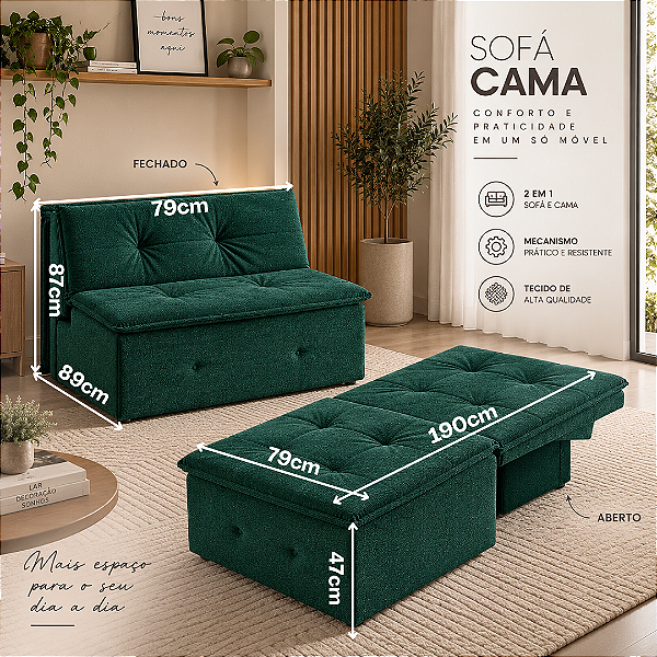 Sofá Cama City Solteiro - Estofados Rincão