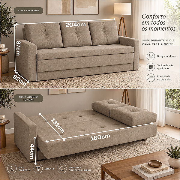 Sofá Cama Duster - Estofados Rincão