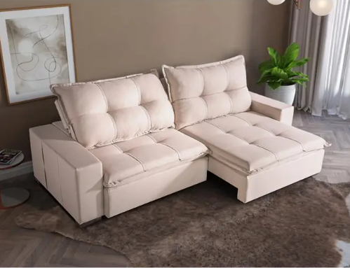 Sofá Retrátil e Reclinável Genesis 252cm 02 Módulos - Estofados Rincão