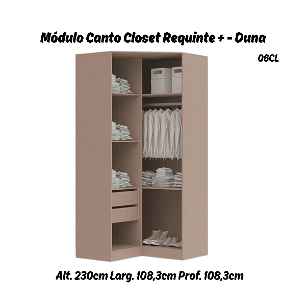 Módulo Canto Closet Linha Closet - 06CL - Duna - Móveis Castro