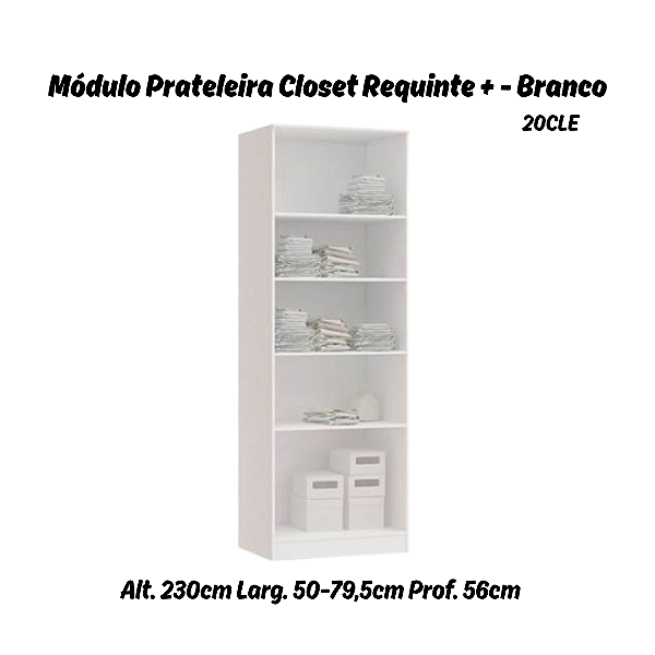 Módulo Prateleiras Editável Linha Closet - 20CLE - Branco - Móveis Castro