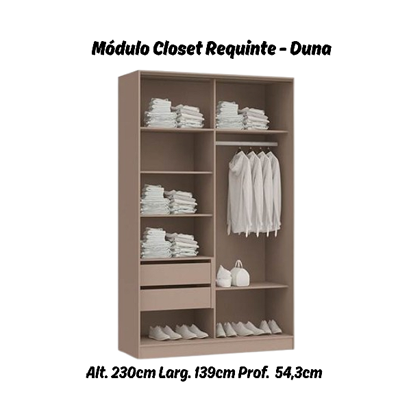 Módulo 140cm Linha Closet - 22CL - Duna - Móveis Castro