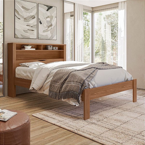 Cama Casal Invicta - 225744 - Jatobá - Santos Andirá