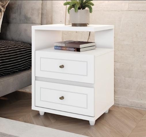 Mesa Cabeceira Americano - D21-05 - Branco - Móveis Henn