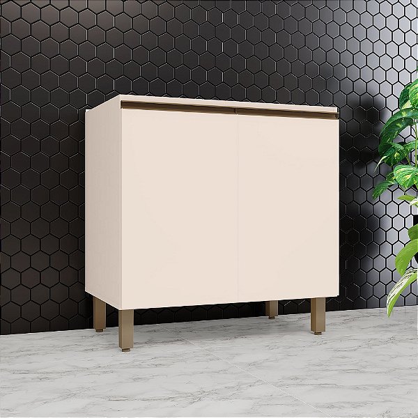 Balcão 02 Portas 80cm - C64-139 - Off White - Linha Connect - Móveis Henn
