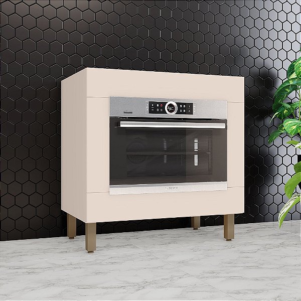 Balcão Forno de Embutir - C85-139 - Off White - Linha Connect - Móveis Henn