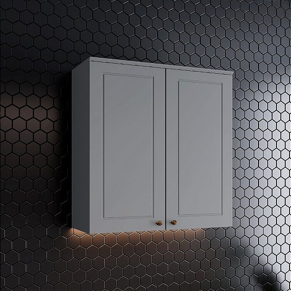 Aéreo 02 Portas 80cm - C356-131 - Cinza - Linha Americana - Móveis Henn