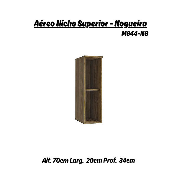 Nicho Superior 20cm Botanic - Ref. M644 - Nogueira - Kappesberg