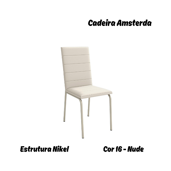 Par de Cadeiras Amsterdã - Ref. 2C091-NK - Estampa: 16 (Nude) Nikel - Kappesberg