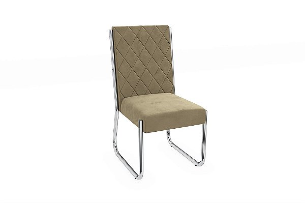 Par de Cadeiras Toronto - Ref. 2C127-CR - Estampa:A036 (Bege) Cromado - Kappesberg