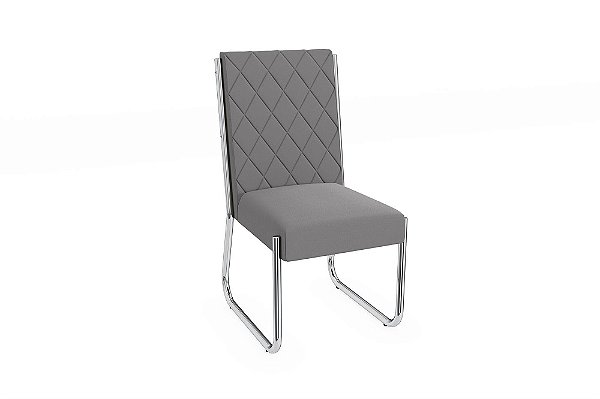 Par de Cadeiras Toronto - Ref. 2C127-CR - Estampa:A050 (Cinza) Cromado - Kappesberg