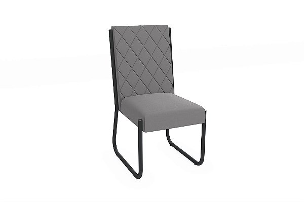 Par de Cadeiras Toronto - Ref. 2C127-PR - Estampa: A050 (Cinza) Preto - Kappesberg