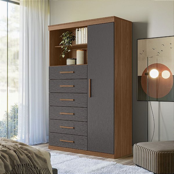 Multi Cômoda Marabá - 309648 - Jatobá/Grafite - Santos Andirá