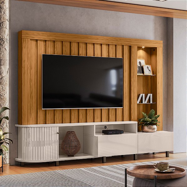 Home Theater Le Mans - Naturale/Off White - Madetec