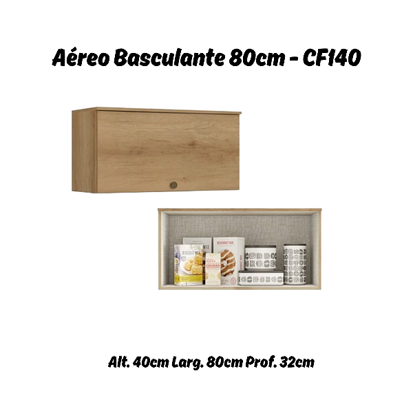 Aéreo 01 Porta Basculante 80cm - Ref. CF140 - Capuccino - Linha Finesse - Thb Moveis