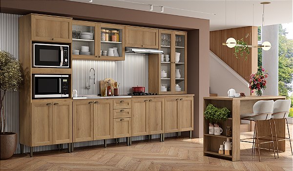 Cozinha Modulada 07 pçs - Capuccino - Linha Royal - Thb Móveis