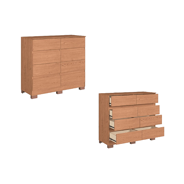Comoda 08 Gavetas Lara - 5081A - Cedro - Moveis Castro