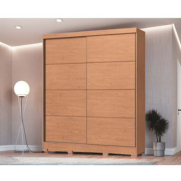 Roupeiro 02 Portas de Correr Pontal 100% MDF - 0920M - Cedro - Moveis Castro