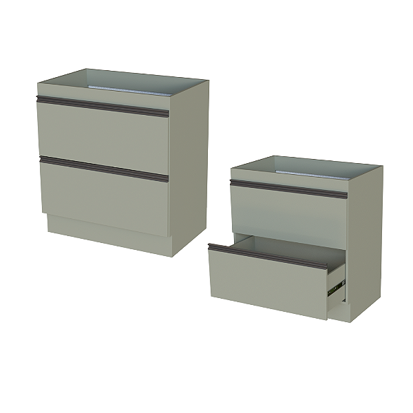 Balcão 02 Gavetas 80cm - CC10041 - Corda - Linha DA CASA - Móveis Primavera