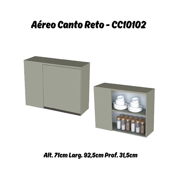 Aéreo 01 Porta Canto Reto - Ref. CC10102 - Corda - Linha DA CASA - Móveis Primavera