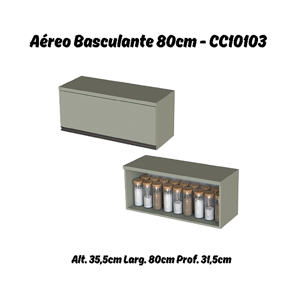 Aéreo 01 Porta Basculante 80cm - Ref. CC10103 - Corda - Linha DA CASA - Móveis Primavera