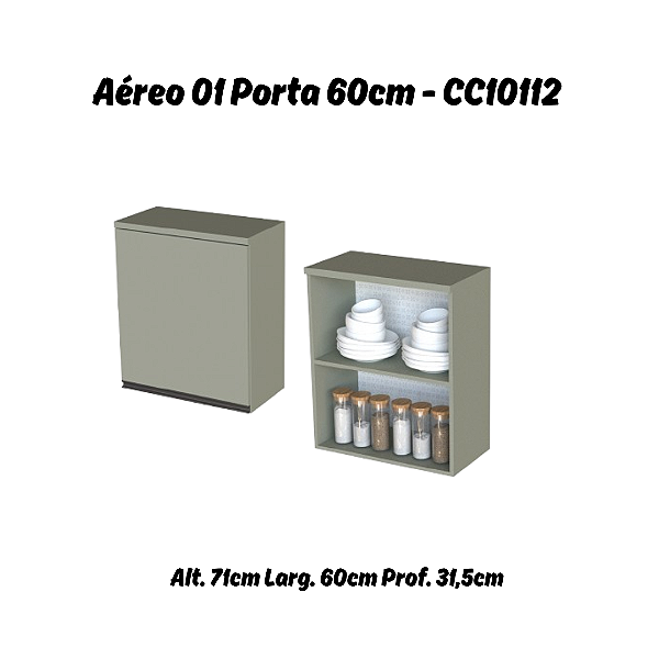 Aéreo 01 Porta 60cm - Ref. CC10112 - Corda - Linha DA CASA - Móveis Primavera