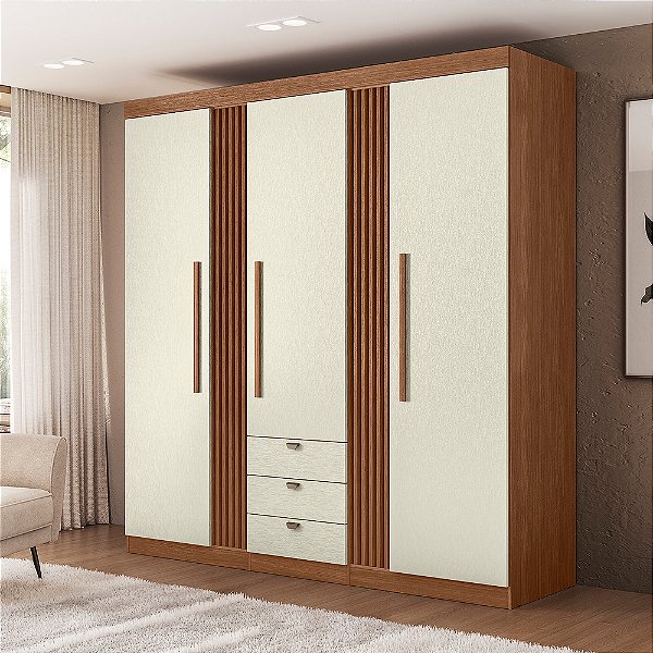 Roupeiro 03 Portas Aurora 3.3 - 163843 - Jatoba/Areia - Santos Andirá