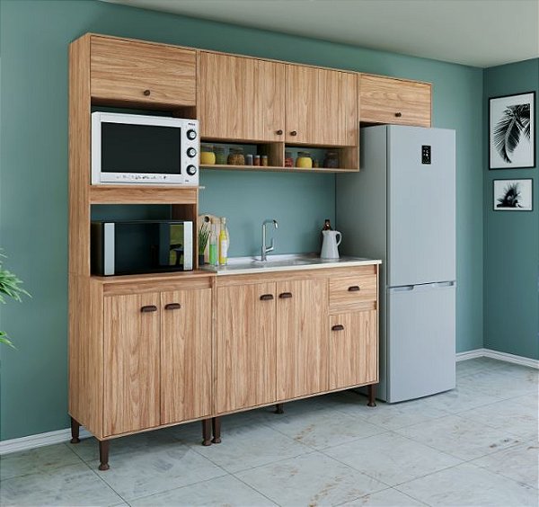 Cozinha Modulada Torino 4 pçs - MB 9001 - Mel - Movelbento