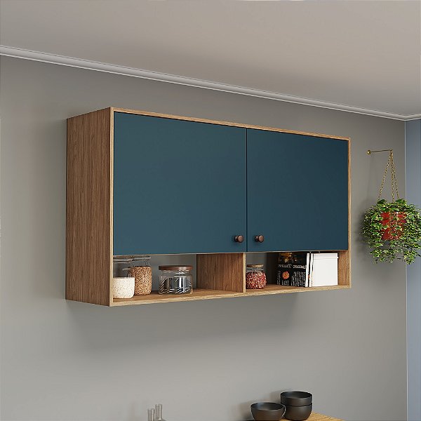 Aéreo 02 Portas 120cm - MB 1027 - Mel / Petroleo - Movelbento