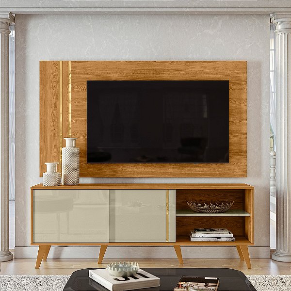 Combo Rack e Painel Cronos - Ref. 713140 - Cumaru / Opala - Madetec