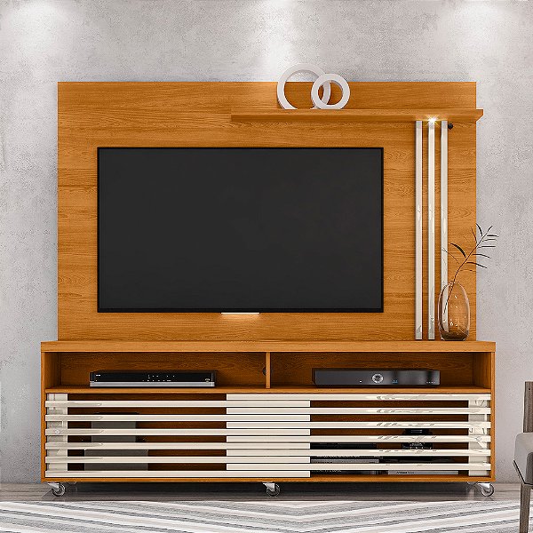 Composição Frizz Rack e Painel 1.8 - Ref. 709139 - Cinamomo / Off White - Madetec