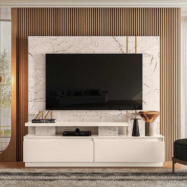 Home Theater New Apolo - Ref. 653136 - Calacata / Off White - Madetec
