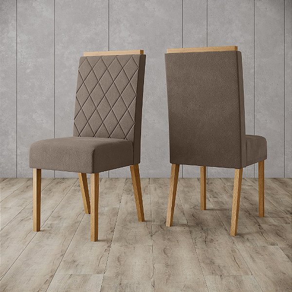 Par de Cadeiras Nina - Ref. S32-510 - Marrom Amendoa - Moveis Henn