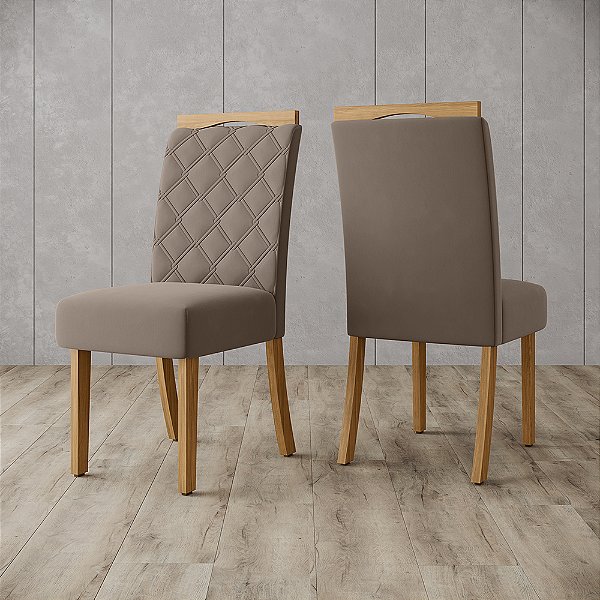 Par de Cadeiras Bella - Ref. S25-510 - Marrom Amendoa - Moveis Henn